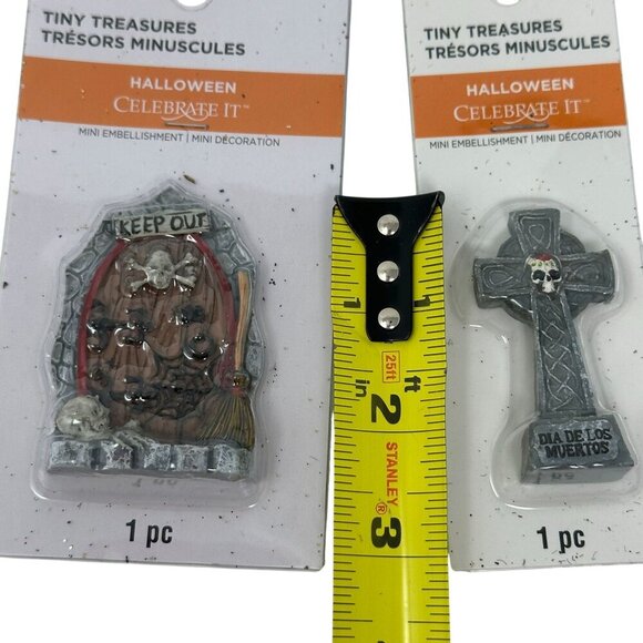 Halloween Skeletons Tombstones Miniatures Lot Celebrate It Tiny Treasures Decor - Picture 9 of 14